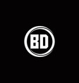 bd logo initial letter monogram with circle slice vector image vector image