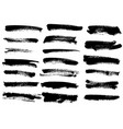 black ink grunge brush set strokes on white vector image