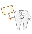 cartoon tooth with signboard clip art vector image vector image