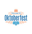 oktoberfest vintage lettering with hops and wheat vector image