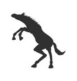 scared horse silhouette isolated prancing mustang vector image vector image