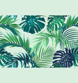 tropical pattern with green palm leaves summer vector image