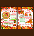 autumn pumpkin fruit harvest sale poster vector image