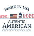 made in usa american flag round icon image vector image