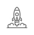 simple rocket and spaceship line icon symbol vector image