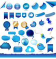 big set from objects of blue color vector image vector image