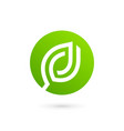 eco leaves logo icon design template elements vector image