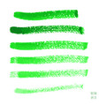 set of green watercolor horizontal lines vector image