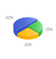 3d pie isometric cycle diagram for infographics vector image vector image
