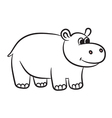 hippo black and white vector image vector image