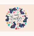 happy easter decorated easter card banner vector image vector image