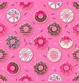 seamless pattern with colorful sweet donuts vector image
