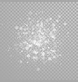 christmas snow falling or sparkling snowflakes vector image