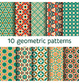 geometric seamless patterns set vector image