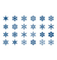 winter blue isolated snowflake icons vector image