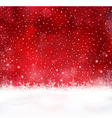abstract red christmas snow background vector image vector image