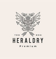 double headed eagle heraldry hipster vintage logo vector image