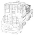 locomotive machine technical wire-frame eps10 vector image vector image