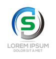 design icon letter s circle vector image