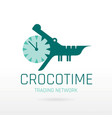 crocodile alligator animal icon text lettering vector image