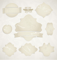 scratched vintage labels set vector image