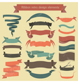 set of retro ribbons and arrows banner vector image