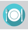 dish fork and knife icon vector image vector image