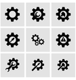 black tools in gear icon set vector image vector image