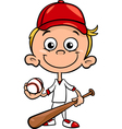 boy baseball player cartoon vector image