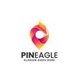 logo pin eagle gradient colorful style vector image