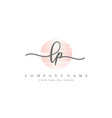 lp initial handwriting logo vector image