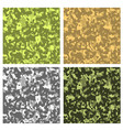 seamless pixel camouflage patterns set background vector image
