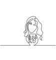 abstract portrait of a woman with cup of tea vector image vector image