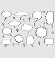 hand drawn set speech bubbles doodle vector image
