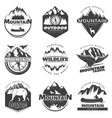 vintage mountains logos set vector image