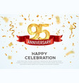 95 years anniversary banner template vector image
