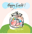 hand drawn abstract creative happy easter vector image vector image