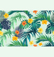 tropical pattern with green palm leaves vector image