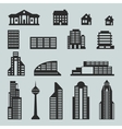 cityscape icon set of buildings vector image