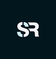 creative clean modern sr initials vector image vector image