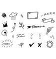 hand drawn set elements for concept design cute vector image vector image