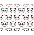 panda pattern with hearts vector image vector image