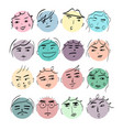 round abstract comic faces with various emotions vector image