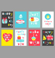 set of birthday banners in naive hand drawn style vector image vector image