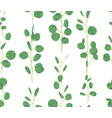 watercolor green floral seamless pattern vector image