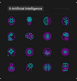 artificial intelligence thin line icons set vector image