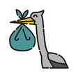 baby stork icon design clip art color vector image vector image