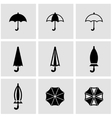 black umbrella icon set vector image vector image