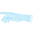 hand finger wireframe composition vector image