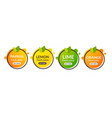juice fresh fruit label icon orange lemon lime vector image vector image